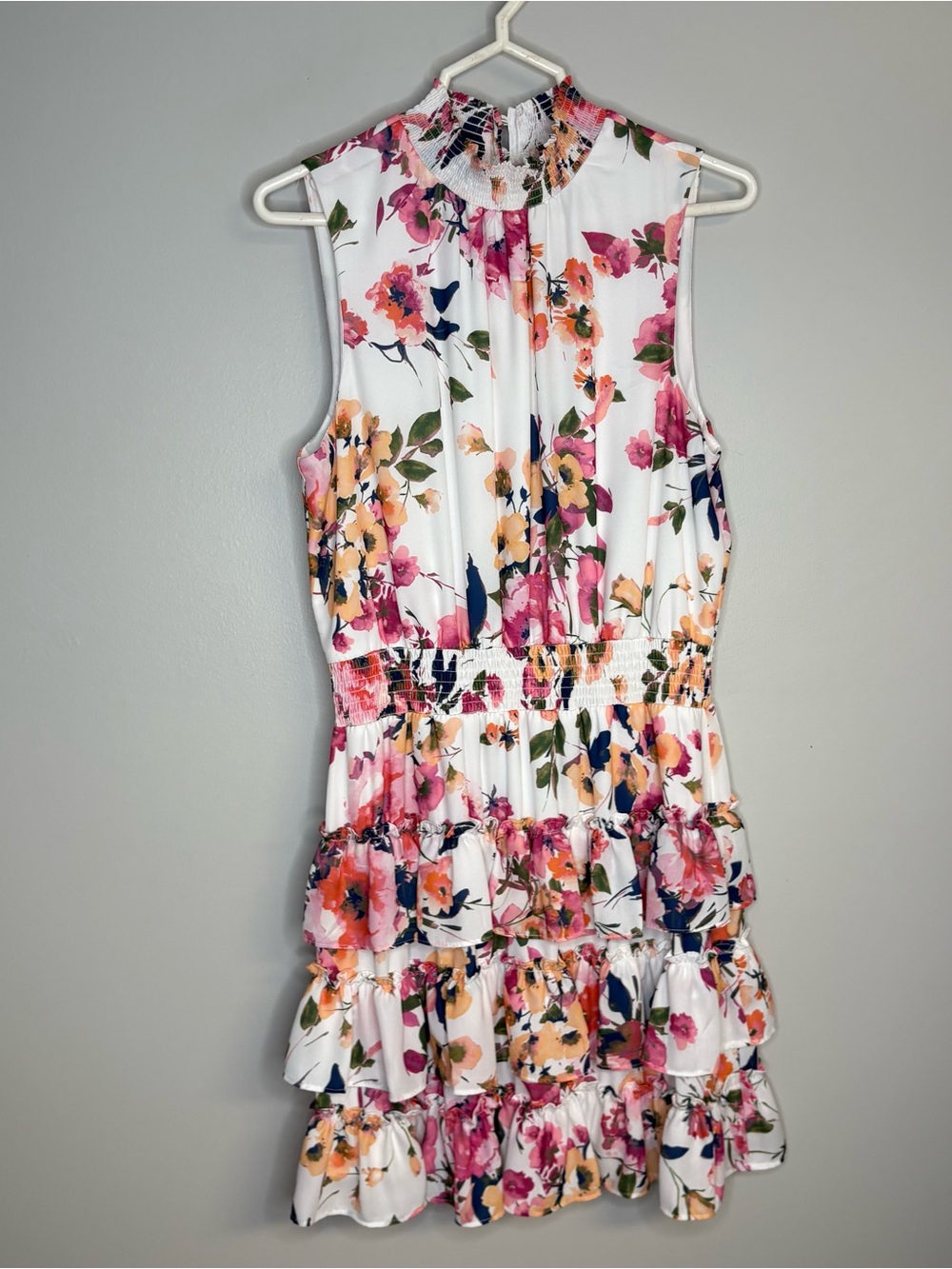 White Floral Ruffled Sundress